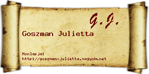 Goszman Julietta névjegykártya